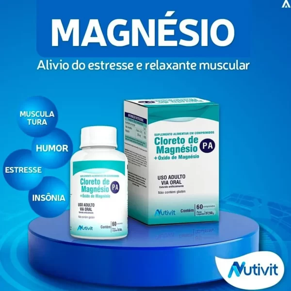 Cloreto De Magnésio PA - 60 Comprimidos - Nutivit