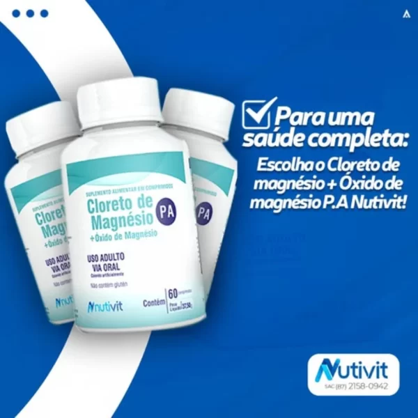 Cloreto De Magnésio PA - 60 Comprimidos - Nutivit